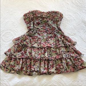Strapless, floral dress